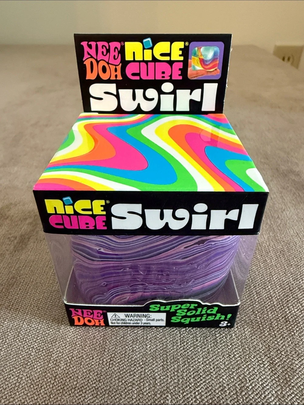 NeeDoh Nice Cube Swirl Super Solid Squish! - Purple